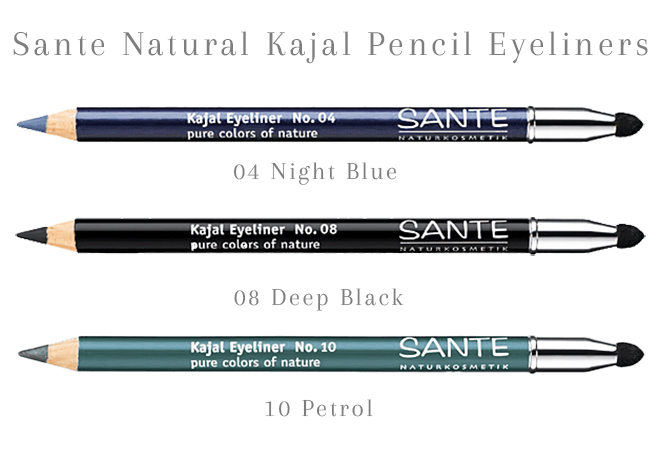 Sante Kajal Eyeliner Pencils Swatches Organic Beauty Blogger