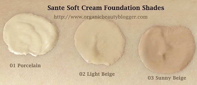 Sante Soft Cream Liquid Foundation Swatches - Organic Beauty Blogger
