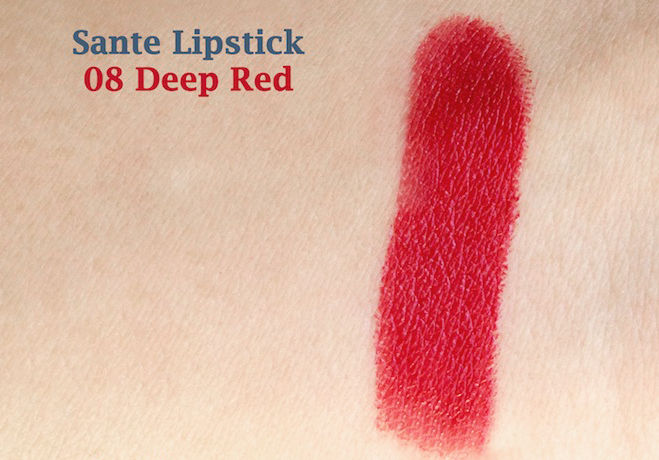 Sante Lipstick 08 Red - Beauty Organic Blogger Swatches Deep